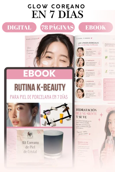Rutina K-Beauty: ebook, tablet, móvil y productos de cuidado facial